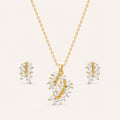 Sparkling Crystal Leaf & Vine Gold-Tone Jewelry Set