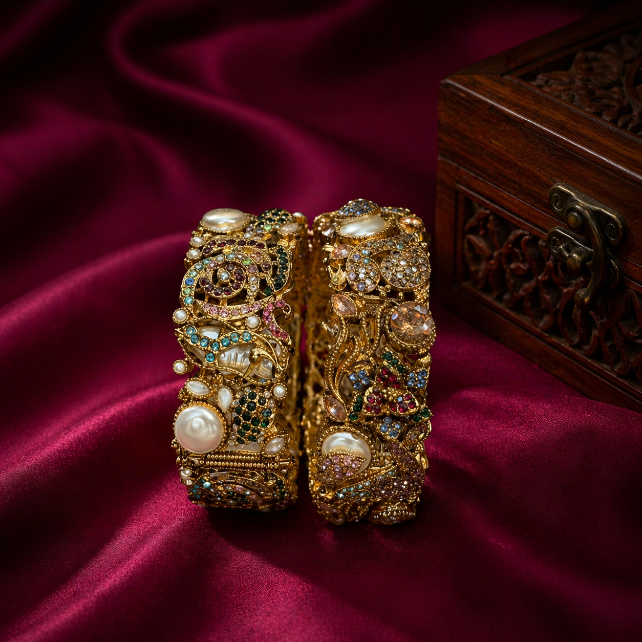 Ornate Vintage Gold Turkish Bangles