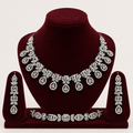 Dazzling Silver Tone Cubic Zirconia Bridal Set