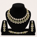 Mint Green & Gold Crystal Necklace & Bracelet Set
