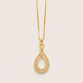Elegant Gold Crystal Infinity Teardrop Pendant Necklace