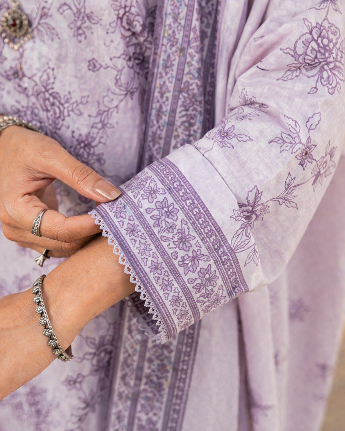 Printed Lawn 3-Piece Suit - Lavender Floral