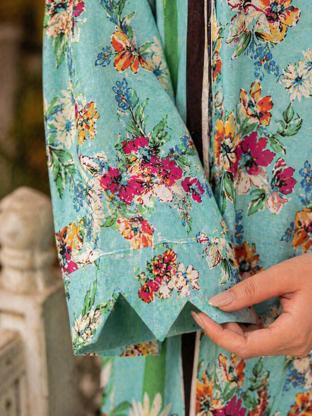 Luxury Embroidered Slub Dora Lawn Suit – Sky Blue Multi-Floral