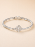 Silver Sparkling Teardrop Crystal Bracelet