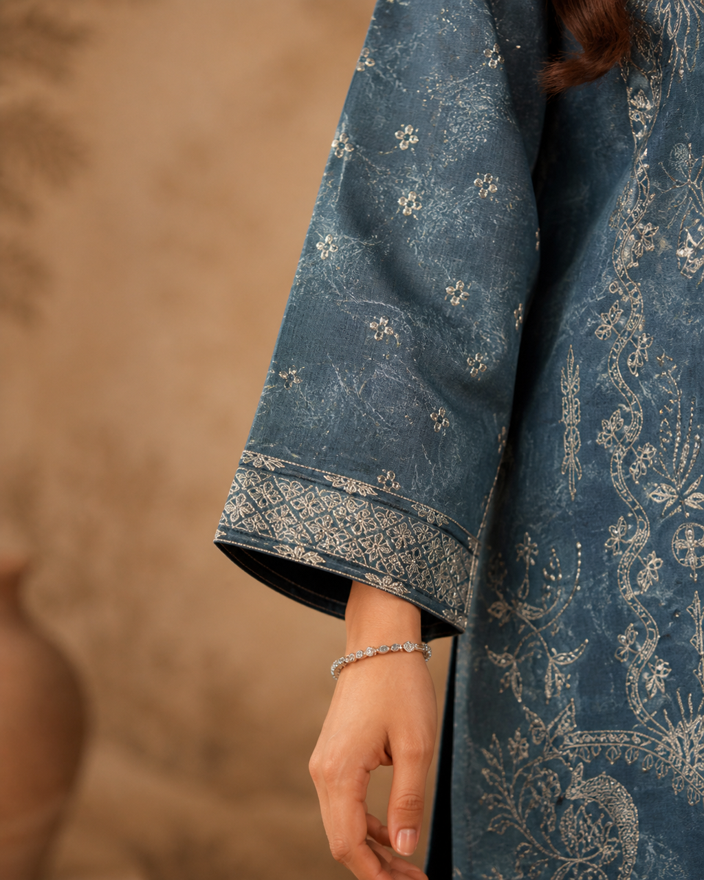 Slate Indigo Embroidered Suit image 2