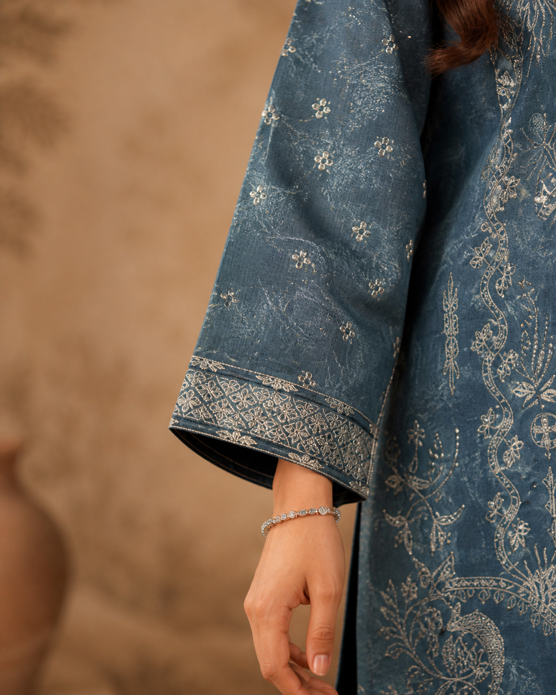 Slate Indigo Embroidered Suit image 2