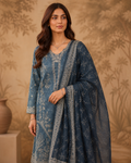 Slate Indigo Embroidered Suit