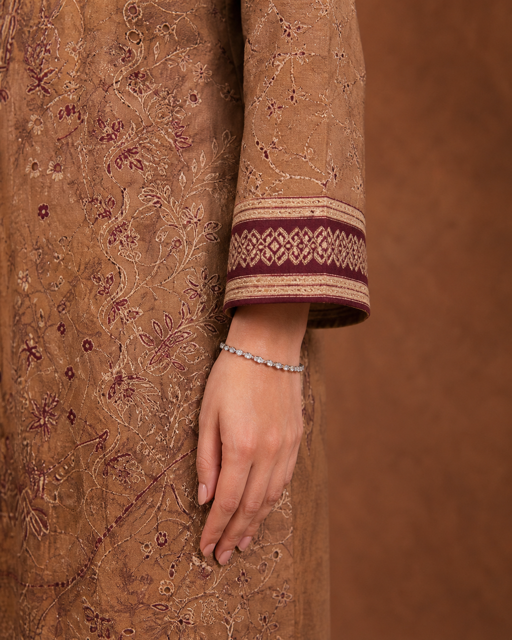 Walnut Mocha Embroidered Suit image 4