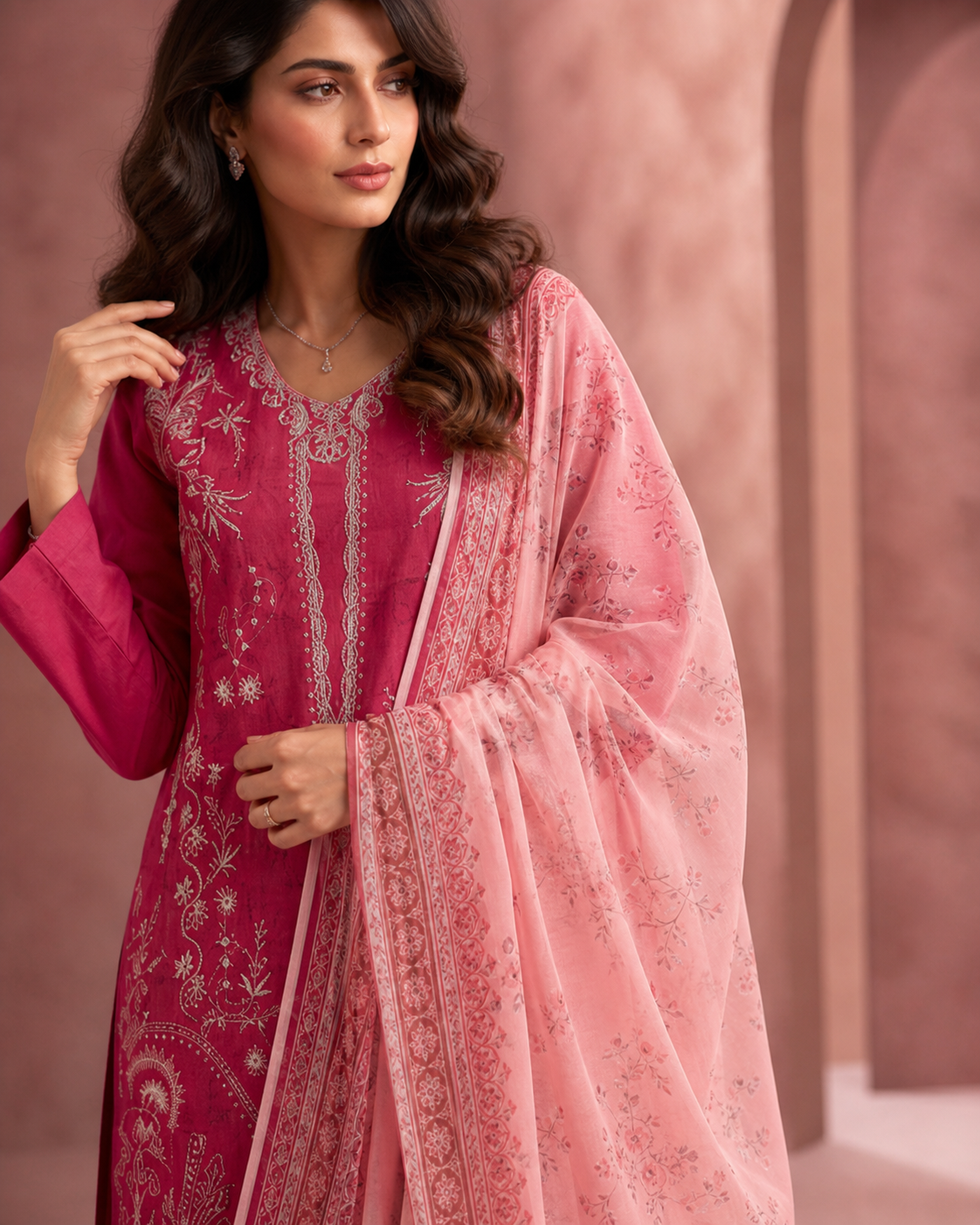 Magenta Radiance Embroidered Suit image 2