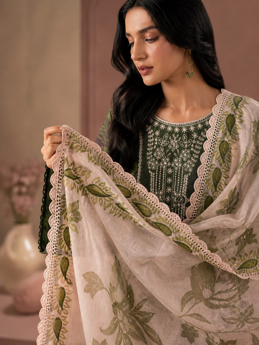 Olive Garden Embroidered Lawn - Image 2
