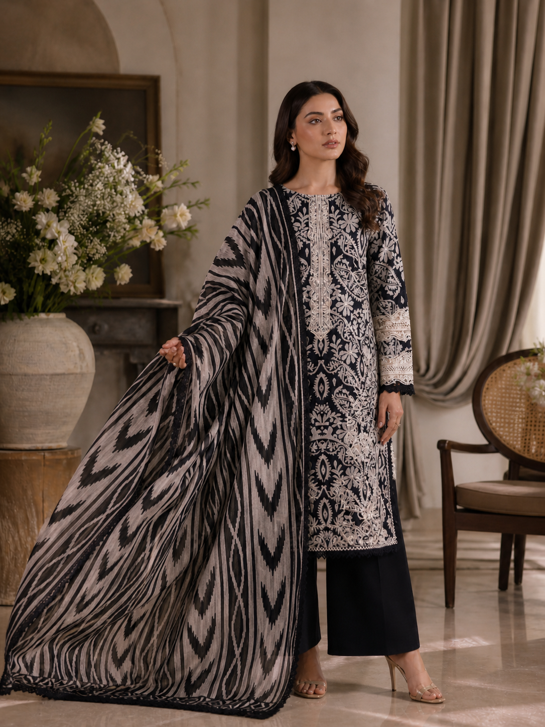 Onyx Elegance Monochromatic Suit - Image 1