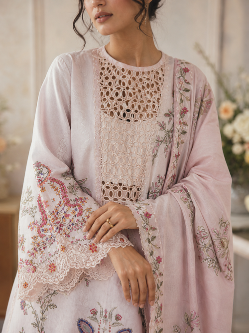 Blush Petals Embroidered Ensemble - Image 2