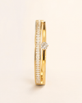 Gold Double Band Crystal Bangle